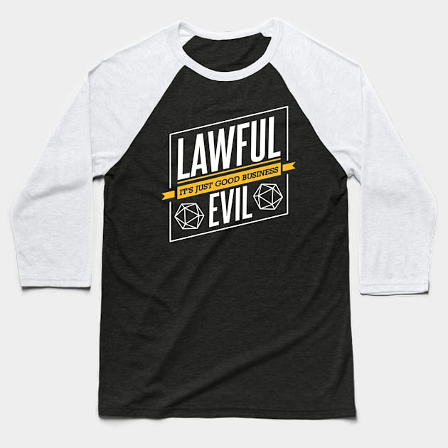 Character Alignment Quotes - Lawful Evil Baseball T-Shirt by Meta Cortex